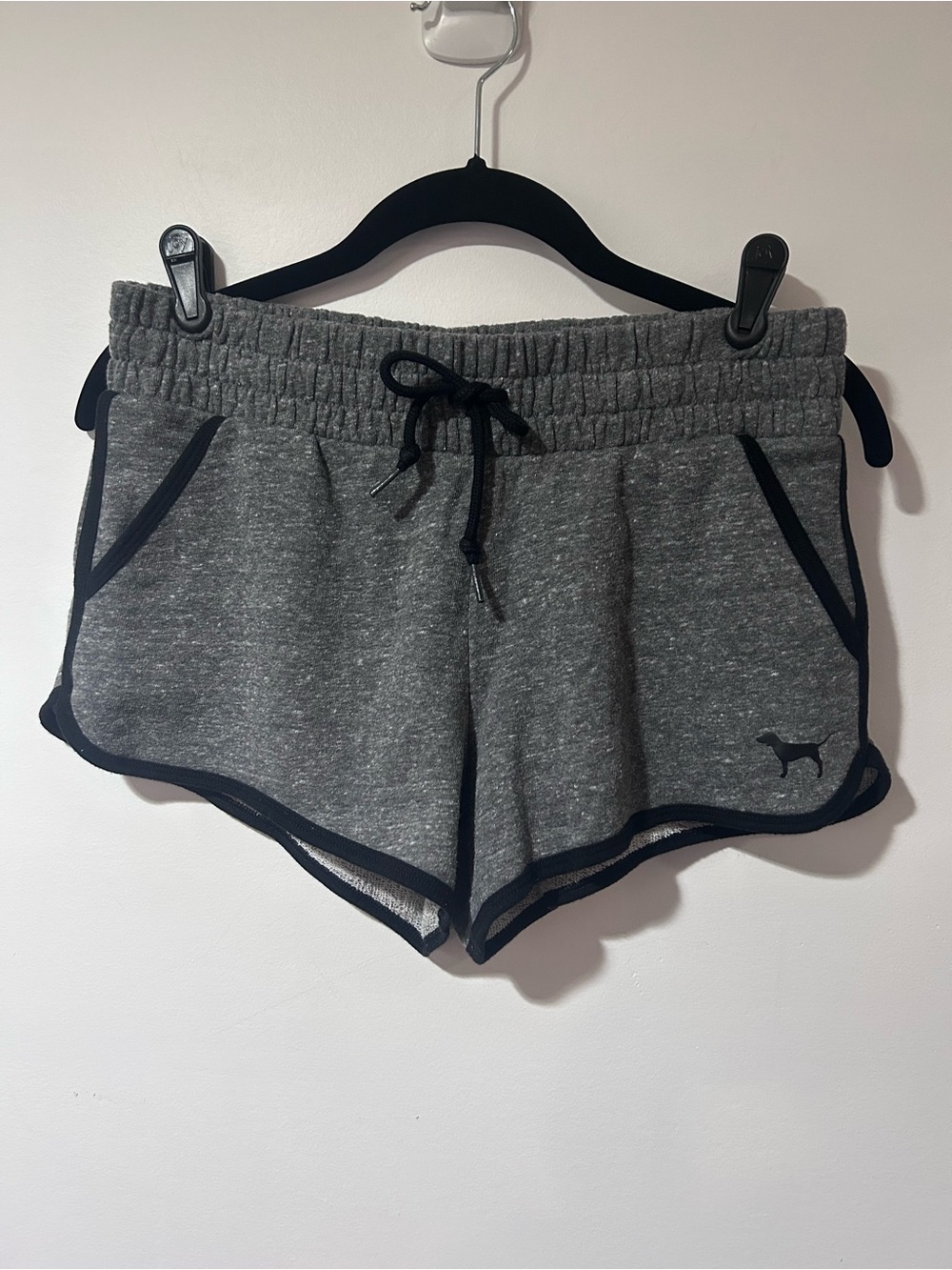 PINK Victoria's Secret Gray Heather Athletic Dolphin Shorts with Black Trim